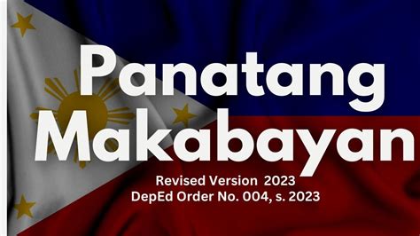 Panatang Makabayan New Version Deped Tambayan Pos Loker