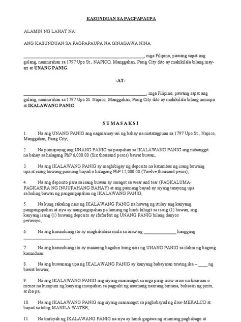 Halimbawa Ng Kasunduan Legal Kasunduan Sa Pagpapaupa Ng Lupa Mobile Pos Loker 9153